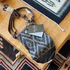 Myra Bag Gray and Brown Patterned Crossbody